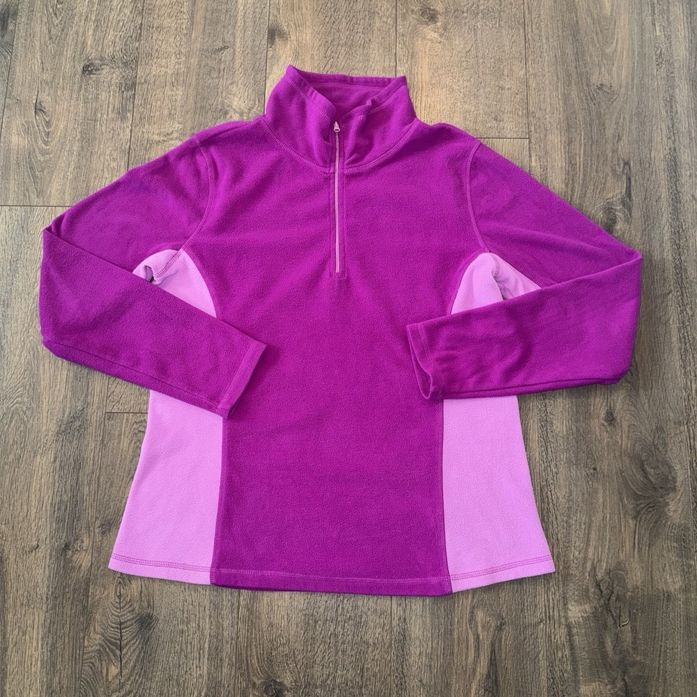 Old Navy Women L Purple Pink 1/4Zip Fleece Sweatshirt Pullover Outdoor Exercise